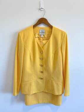 Vintage Banana Yellow Skirt Suit (Two Pieces) / 90s / Made in Canada